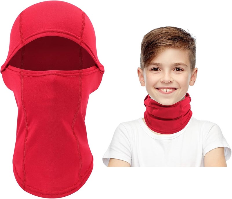 Beehow Store Kids Balaclava Ski Mask Scarf, Kids Fleece Gaiter Cold Weather Full Face Mask for Boys & Girls - Black - Image 3